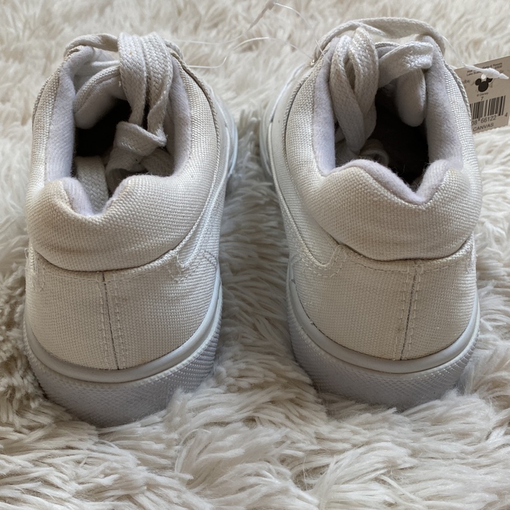 🎉2XHP🎉 Disney Vintage Mickey Mouse Canvas Sneakers 💗 White - Picture 9 of 16